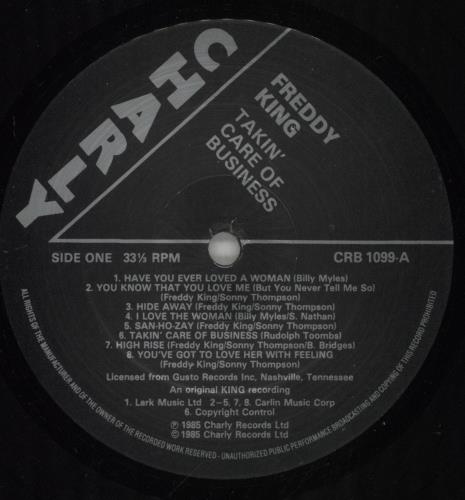 Freddie King Takin' Care Of Business vinyl LP album (LP record) UK FDKLPTA542451