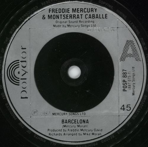 Freddie Mercury Barcelona - Gatefold Sleeve 7" vinyl single (7 inch record / 45) UK MER07BA02513