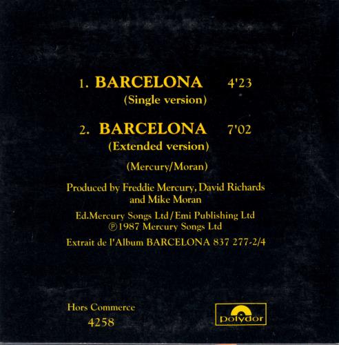 Freddie Mercury Barcelona CD single (CD5 / 5") French MERC5BA15498