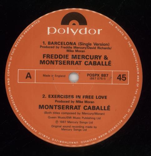 Freddie Mercury Barcelona 12" vinyl single (12 inch record / Maxi-single) UK MER12BA03663