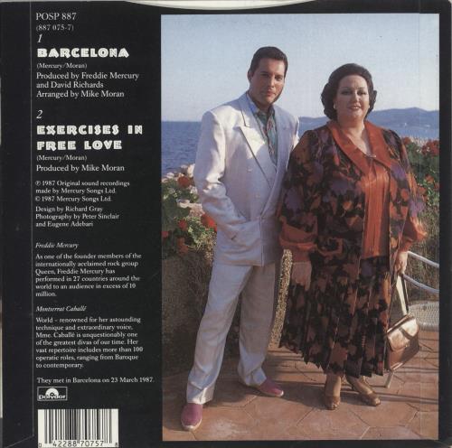 Freddie Mercury Barcelona 7" vinyl single (7 inch record / 45) UK MER07BA40475