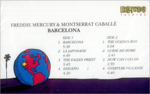 Freddie Mercury Barcelona cassette album US MERCLBA530274