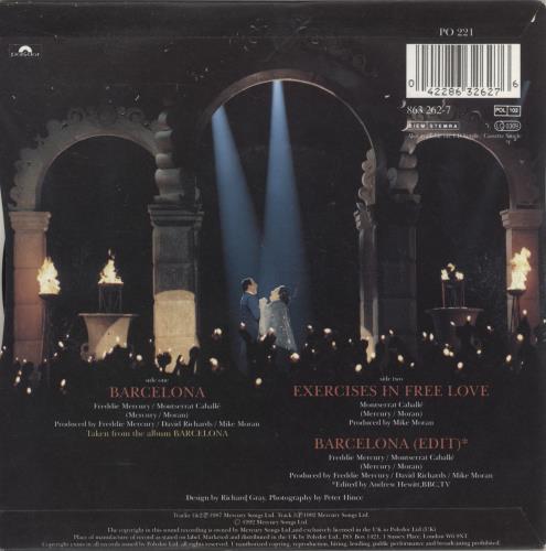 Freddie Mercury Barcelona 7" vinyl single (7 inch record / 45) French MER07BA92550