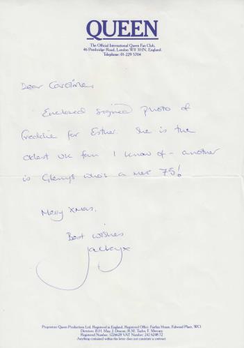 Freddie Mercury Freddie Mercury - Autographed + Letter photograph UK MERPHFR717970