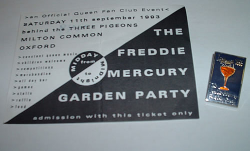 Freddie Mercury Garden Party memorabilia UK MERMMGA330705