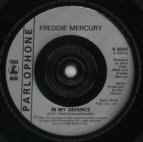 Freddie Mercury In My Defence 7" vinyl single (7 inch record / 45) UK MER07IN11898