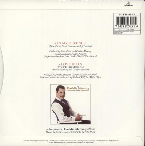 Freddie Mercury In My Defence 7" vinyl single (7 inch record / 45) UK MER07IN11898