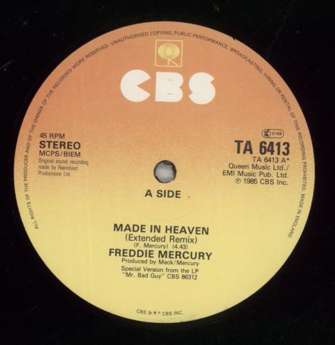 Freddie Mercury Made In Heaven 12" vinyl single (12 inch record / Maxi-single) UK MER12MA07045