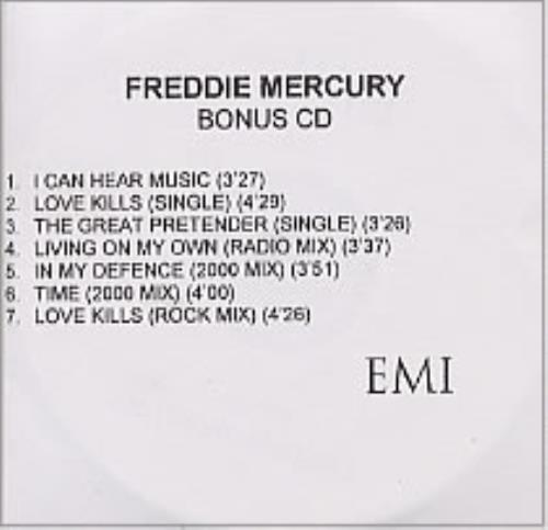 Freddie Mercury Solo - Bonus CD CD-R acetate UK MERCRSO216169