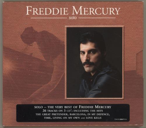Freddie Mercury Solo - Promo Stickered 3-CD album set (Triple CD) UK MER3CSO700511