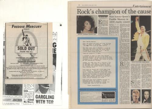 Freddie Mercury The Freddie Mercury + 'Rock World' Souvenir, Ticket, Banner & Cuttings tour programme UK MERTRTH692383