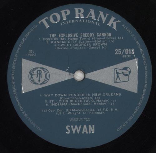 Freddy Cannon The Explosive Freddy Cannon vinyl LP album (LP record) UK FDCLPTH852474
