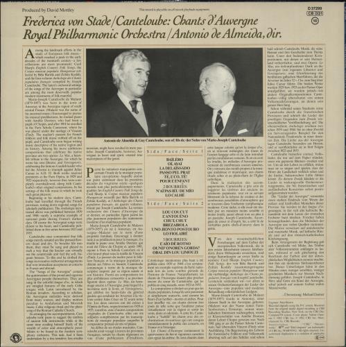 Frederica von Stade Canteloube: Chants D'Auvergne, Album I vinyl LP album (LP record) Dutch ZRHLPCA713909