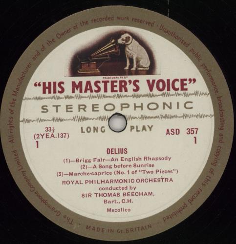 Frederick Delius Delius - 1st vinyl LP album (LP record) UK DUHLPDE763882