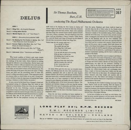 Frederick Delius Delius - 4th vinyl LP album (LP record) UK DUHLPDE750114