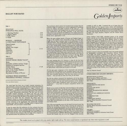 Frederick Fennell Fennell: Ballet For Band vinyl LP album (LP record) Dutch FFHLPFE875147