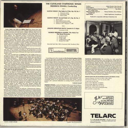 Frederick Fennell Holst / Handel / Bach vinyl LP album (LP record) German FFHLPHO707726