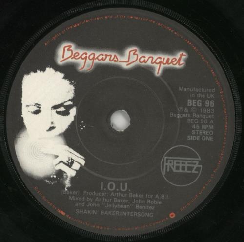 Freeez I.O.U. - Solid 7" vinyl single (7 inch record / 45) UK FRZ07IO655237