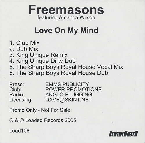 Freemasons Love Is On My Mind - Remixes CD single (CD5 / 5") UK FEOC5LO473702