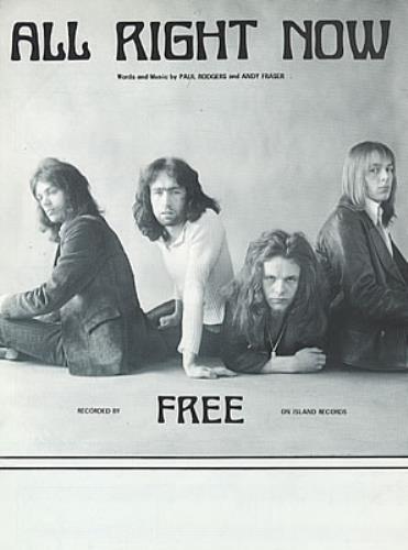Free All Right Now sheet music UK FRESMAL320421