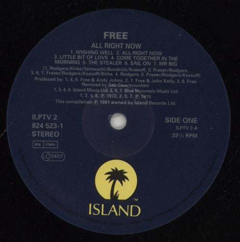 Free All Right Now vinyl LP album (LP record) UK FRELPAL321858