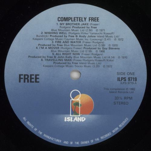 Free Completely Free vinyl LP album (LP record) UK FRELPCO886862
