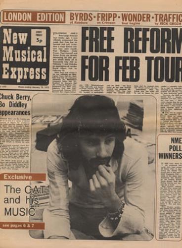 Free New Musical Express - January 1972 magazine UK FREMANE340616