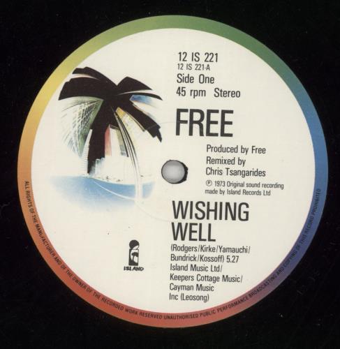 Free Wishing Well 12" vinyl single (12 inch record / Maxi-single) UK FRE12WI60415