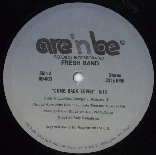 Fresh Band Come Back Lover 12" vinyl single (12 inch record / Maxi-single) US 5SY12CO802322