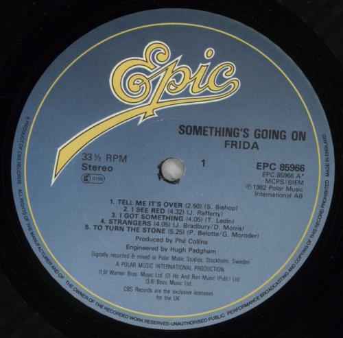 Frida Something's Going On - Gold Promo Stamp vinyl LP album (LP record) UK FRILPSO864720