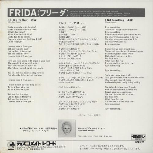 Frida Tell Me It's Over - Translucent Brown Vinyl 7" vinyl single (7 inch record / 45) Japanese FRI07TE180544