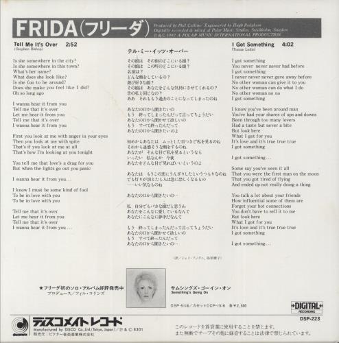 Frida Tell Me It's Over 7" vinyl single (7 inch record / 45) Japanese FRI07TE157422