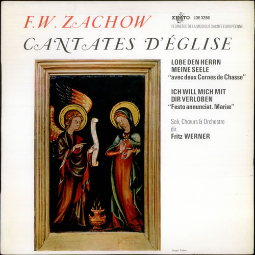 Friedrich-Wilhelm Zachow Cantates D'Eglise vinyl LP album (LP record) French FVMLPCA540056