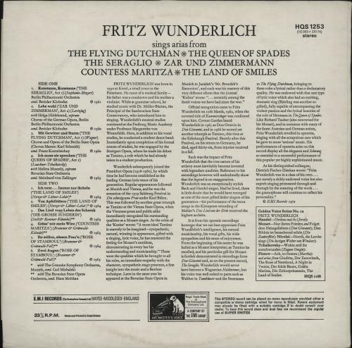 Fritz Wunderlich Fritz Wunderlich Sings vinyl LP album (LP record) UK FS4LPFR763762