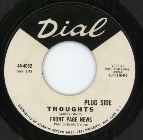 Front Page News Thoughts 7" vinyl single (7 inch record / 45) US -T507TH881951