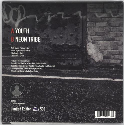 Fronteers Youth - White Vinyl + Numbered 7" vinyl single (7 inch record / 45) UK I2Q07YO716947