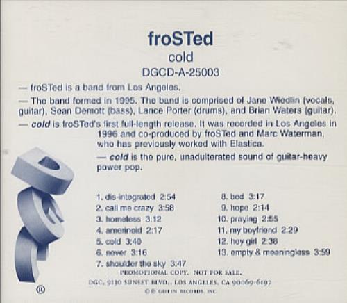 Frosted Cold CD album (CDLP) US FSDCDCO334046