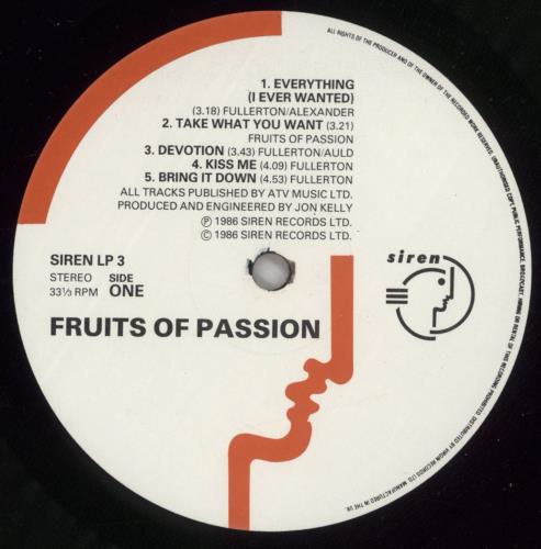 Fruits Of Passion Fruits Of Passion vinyl LP album (LP record) UK FX0LPFR590670