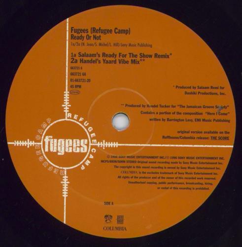 Fugees Ready Or Not 12" vinyl single (12 inch record / Maxi-single) UK FUG12RE831141