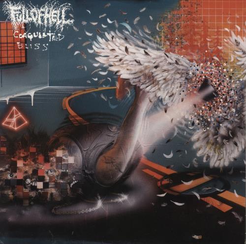 Full Of Hell Coagulated Bliss - Neon Orange, Blue and White Mix vinyl LP album (LP record) US QWLLPCO870269