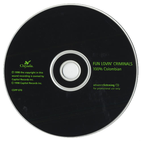 Fun Lovin Criminals 100% Colombian CD album (CDLP) UK FLCCDCO172010