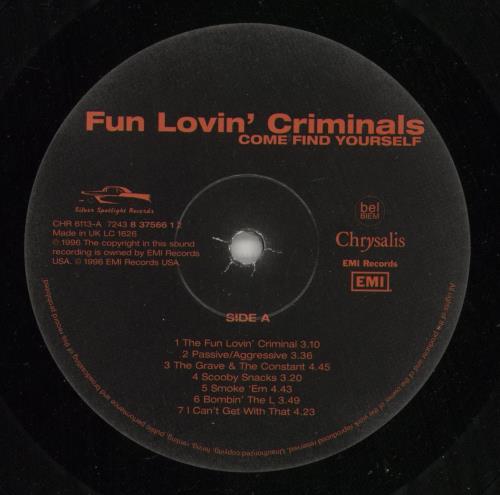 Fun Lovin Criminals Come Find Yourself vinyl LP album (LP record) UK FLCLPCO405383