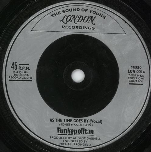 Funkapolitan As Time Goes By - Inj 7" vinyl single (7 inch record / 45) UK FKA07AS587221