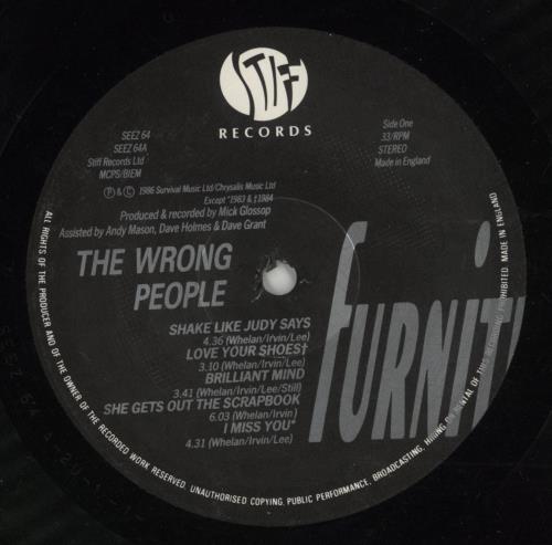 Furniture The Wrong People vinyl LP album (LP record) UK UTULPTH107439