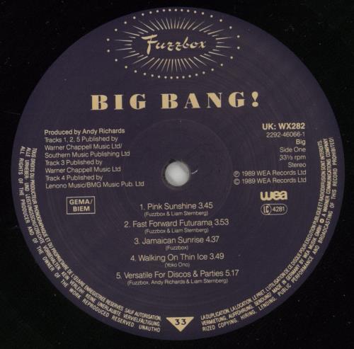 Fuzzbox Big Bang! vinyl LP album (LP record) UK FUZLPBI565315