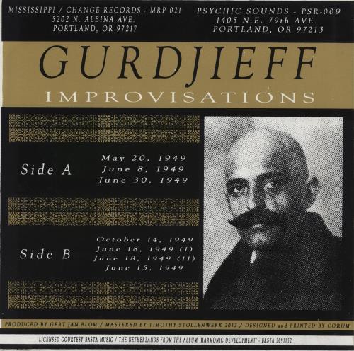 G.I. Gurdjieff Improvisations vinyl LP album (LP record) US IHILPIM755031