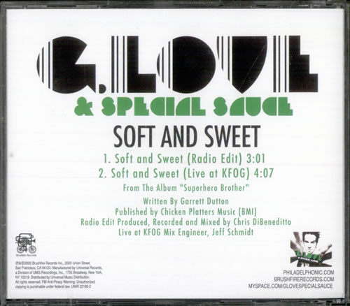 G Love & Special Sauce Soft And Sweet CD single (CD5 / 5") US GHQC5SO525239