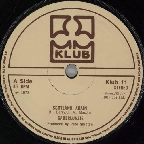 Gaberlunzie Scotland Again 7" vinyl single (7 inch record / 45) UK G0F07SC759429