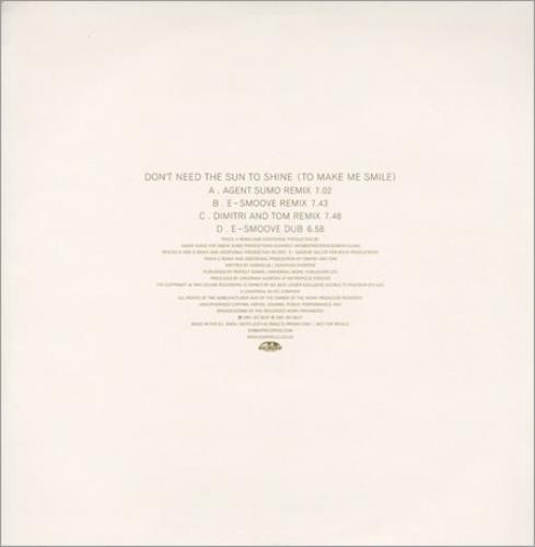 Gabrielle Don't Need The Sun To Shine 12" vinyl single (12 inch record / Maxi-single) UK GBR12DO199136