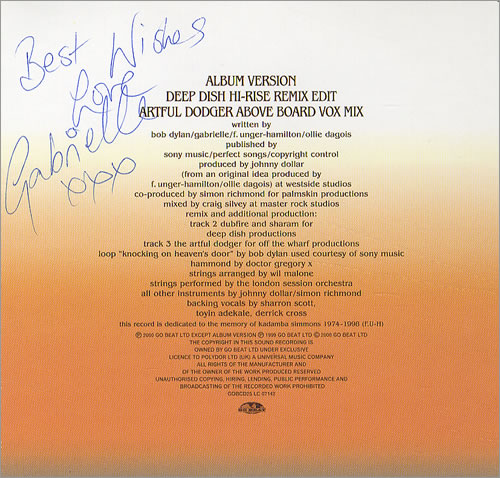 Gabrielle Rise - Autographed CD single (CD5 / 5") UK GBRC5RI428485